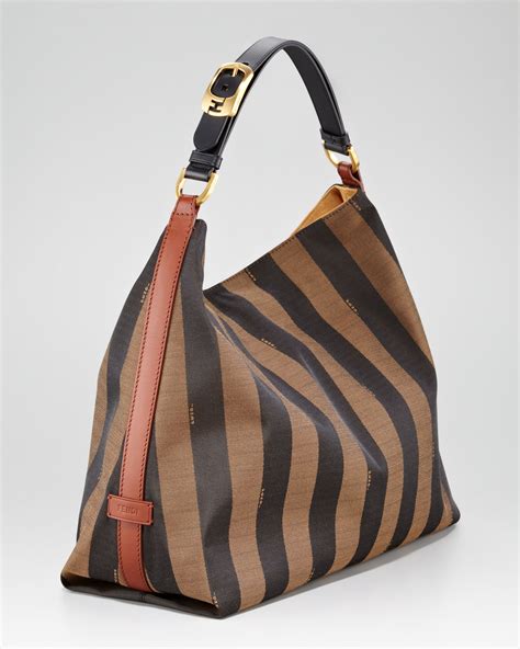 fendi striped hobo bag